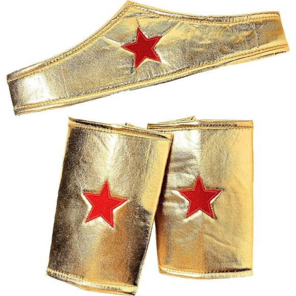 Woman of Wonder Crown and Cuffs Gold Accessories for Cosplay Halloween main image 6